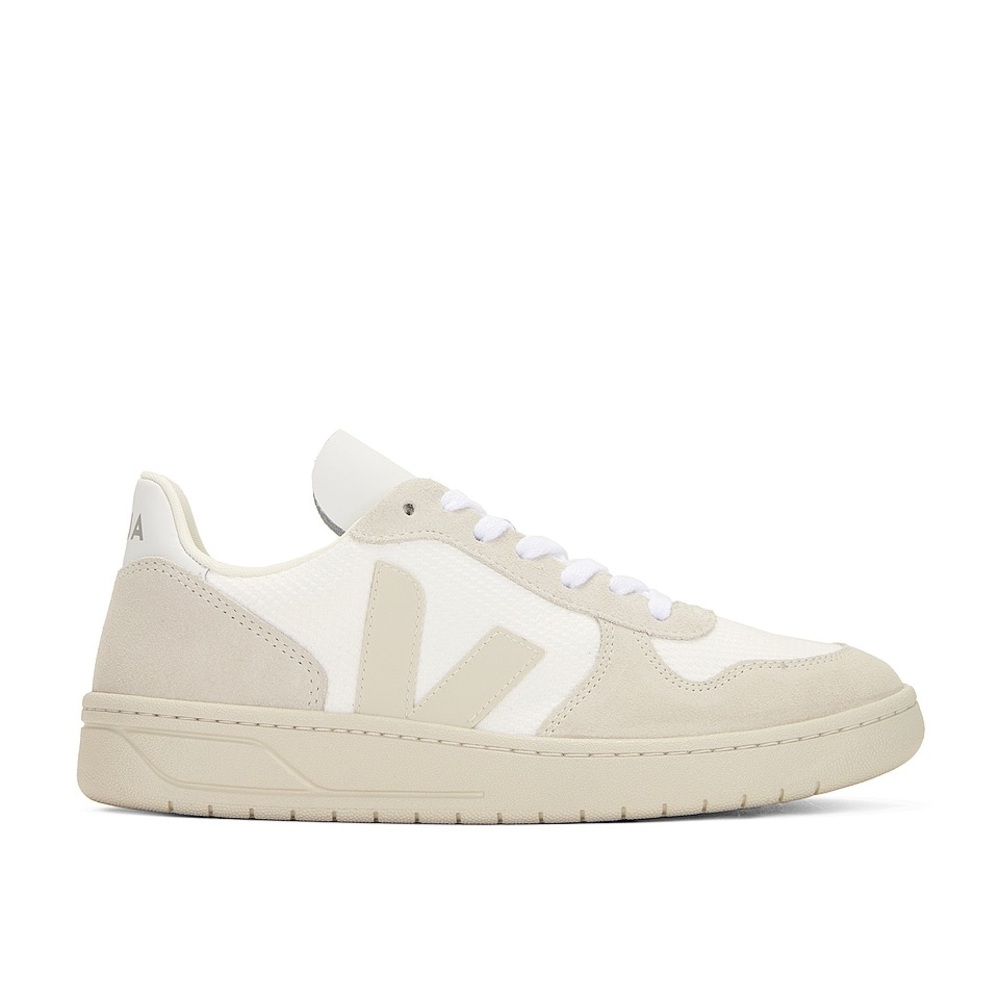VEJA V-10 Sneakers in White, Natural, & Pierre